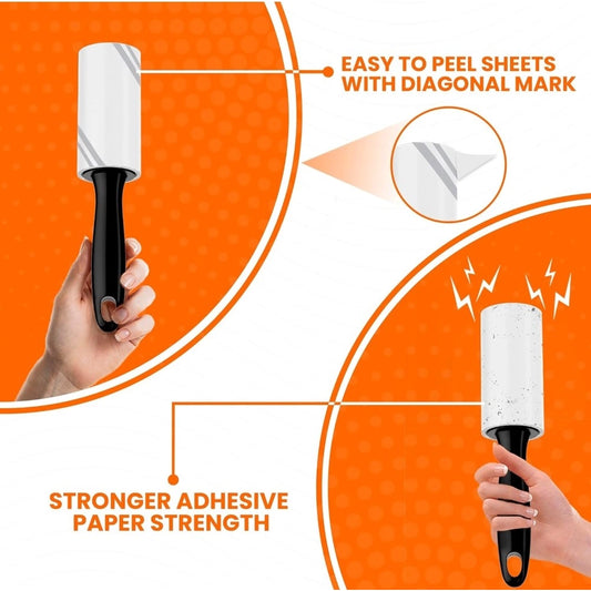 Generic Pet Hair Remover 1 Handle And 4 Refill Totally 240 Sheets (White)