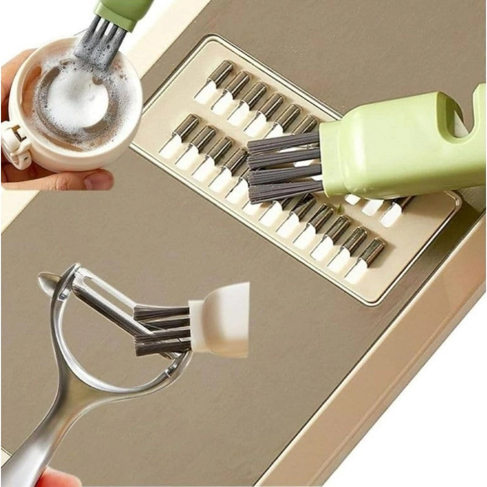 ZEERAL Stainless Steel-Plastic Solid Kitchen Knife Cleaner Brush (Green)