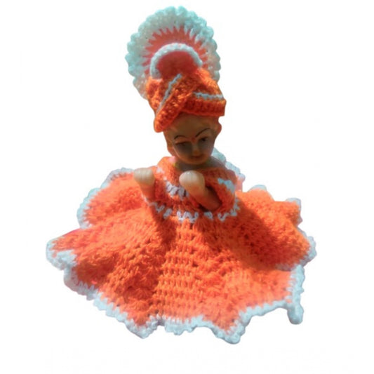 Generic Laddu Gopal Tharad Dress Size: 0 To 6 (Orange-White)