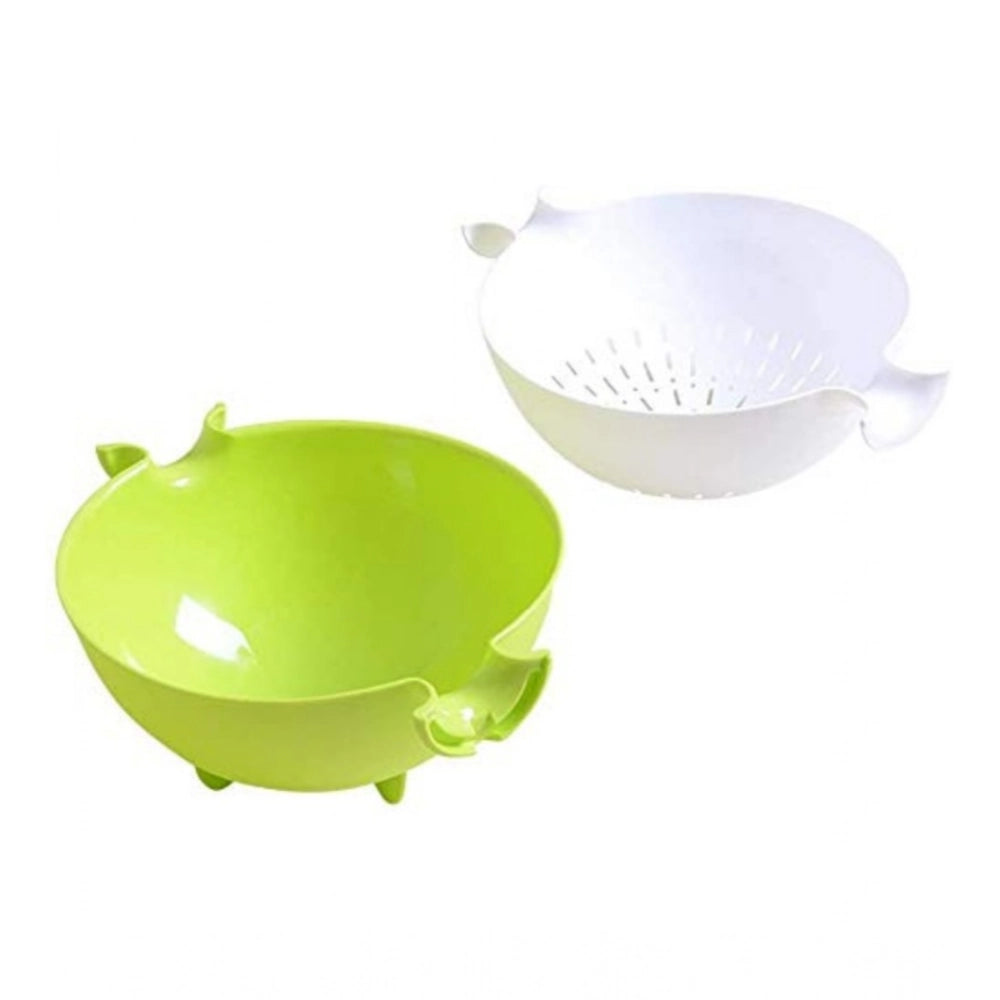 Generic Pack Of 3_Multifunctional Vegetable And Fruit Draining Basket – (Color: Assorted)