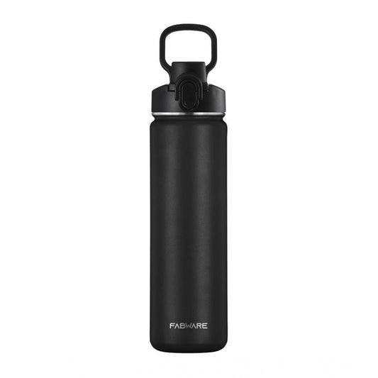 Generic 1000 Ml Double Wall Insulated Stainless Steel Water Bottle With Flip Lid (Black)