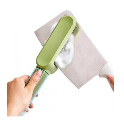 Generic Stainless Steel-Plastic Solid Kitchen Knife Cleaner Brush (Green)