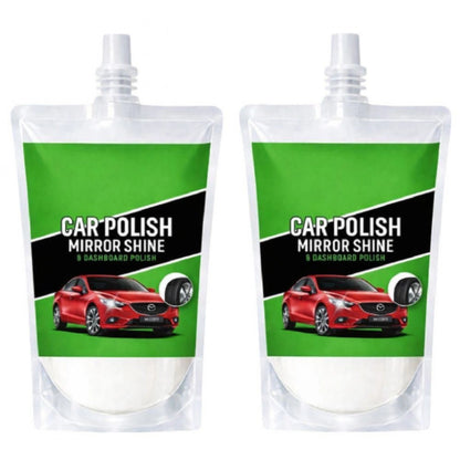 Generic Pack of 2 Car and Bike Polish Mirror Shine Liquid Pouches 100 ML
