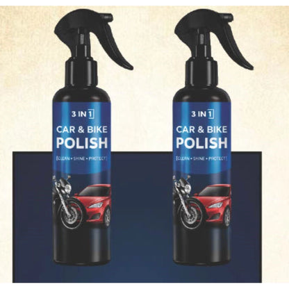 Generic Pack of 2 3-in-1 Car and Bike Polish Spray Bottles 100 ML