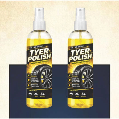 Generic Pack of 2 Deep Black Tyer Polish Liquid Spray Bottle 100 ML