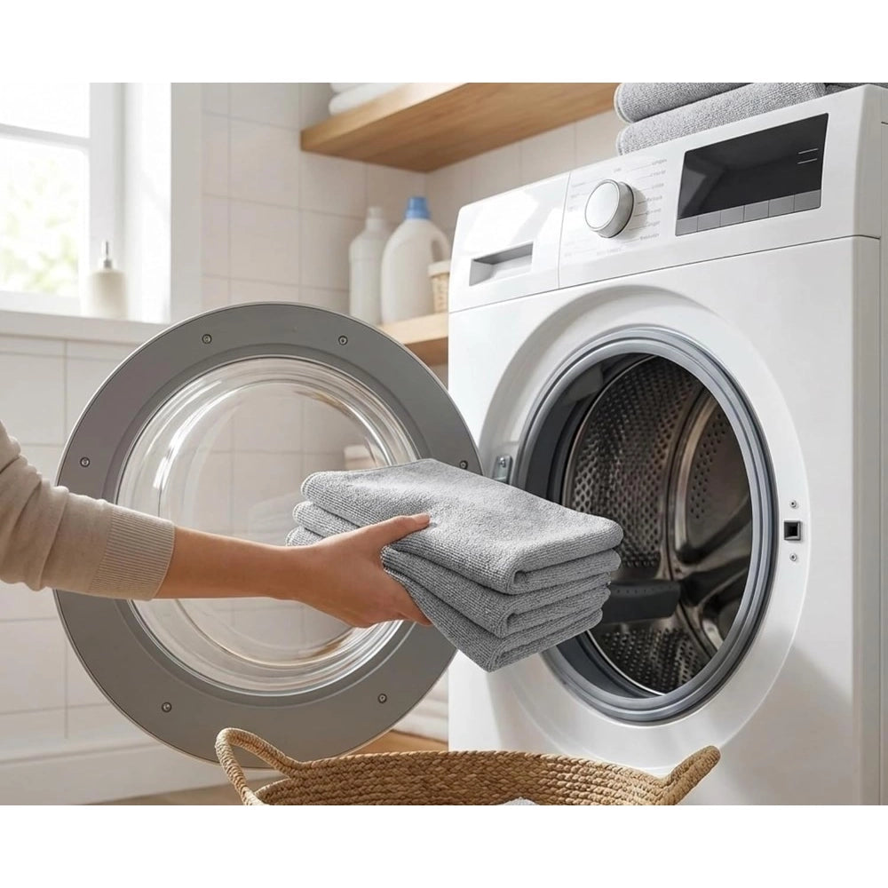 ZEERAL Pack of 2 Microfiber Cleaning Cloth (Grey)