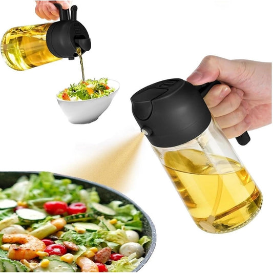 ZEERAL Pack of 2 2 in 1 Oil Dispenser (Black)