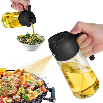 ZEERAL Pack of 2 2 in 1 Oil Dispenser (Black)