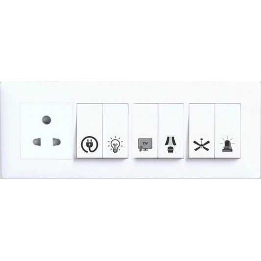 Generic Pack of 3 Switch Board Sticker (Black)