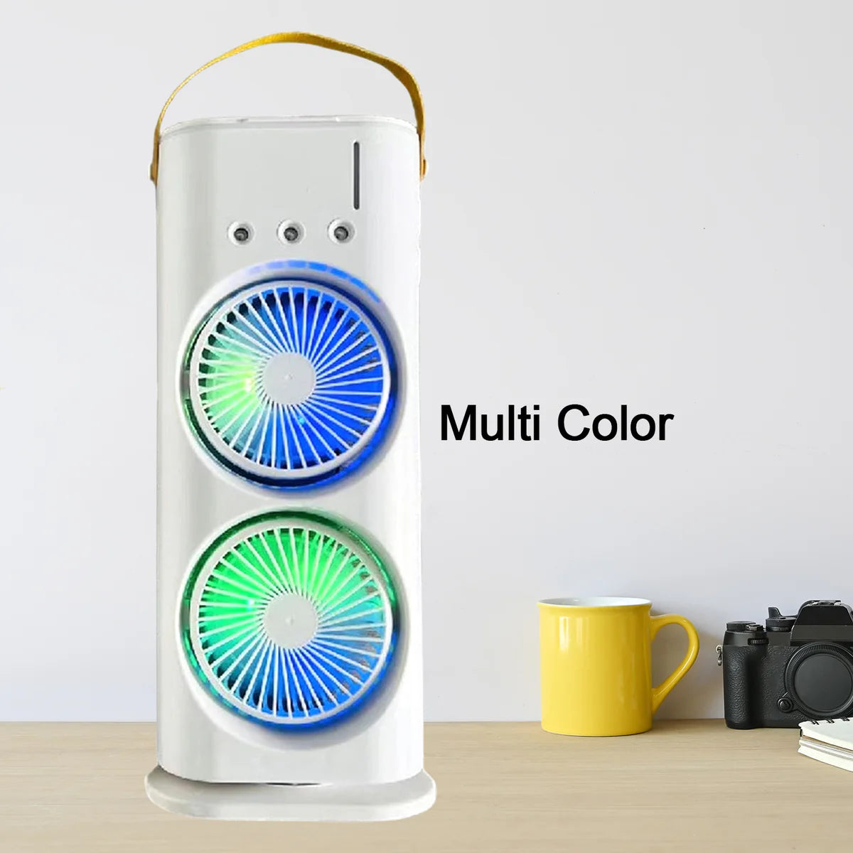 Electric Fan Desktop Double-head Powerful Air Cooler (1 Pc With Remote